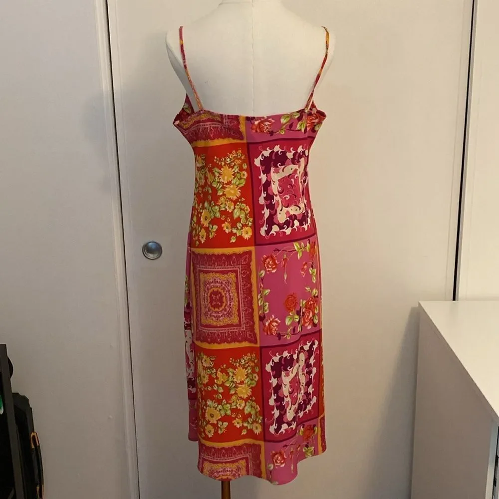 Vintage 90's Floral Patchwork Bohemian Midi Sundress Size Medium